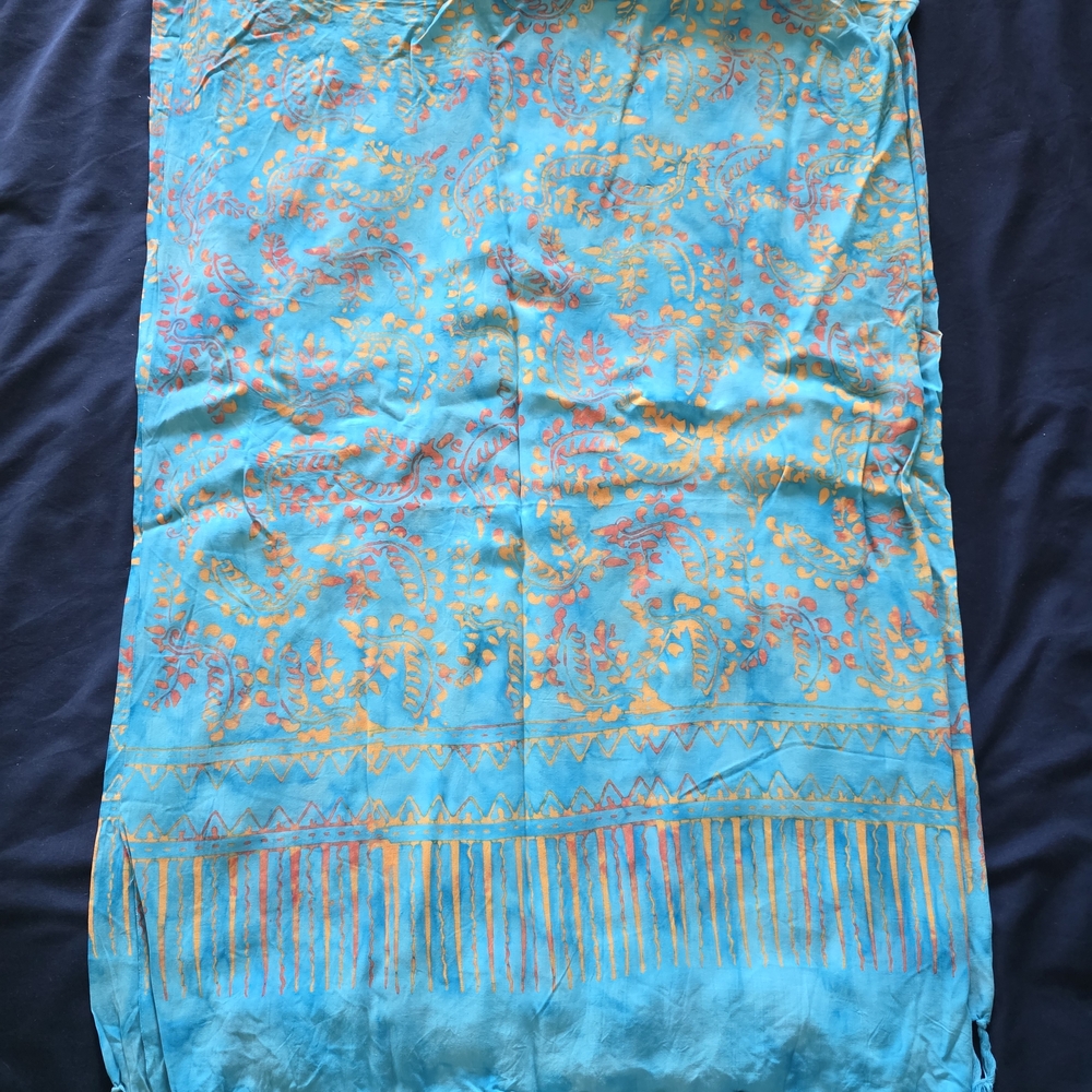 Women's Blue and Orange Swim Cover-Up